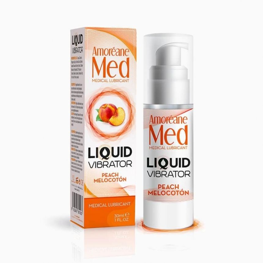 Лубрикант с эффектом вибрации Amoreane Med Liquid Vibrator Peach (30 мл) Лубрикант с эффектом вибрации Amoreane Med Liquid Vibrator Peach (30 мл)