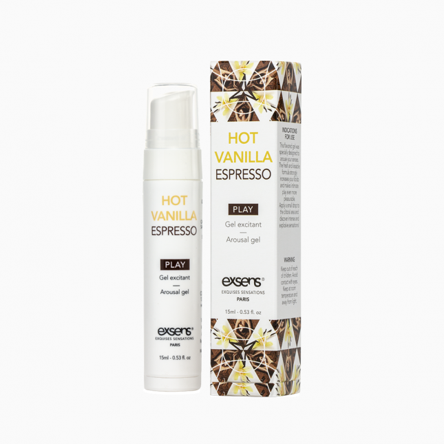 Стимулирующий гель EXSENS Kissable Hot Vanilla Espresso 15мл можно для поцелуев, охлаждающий