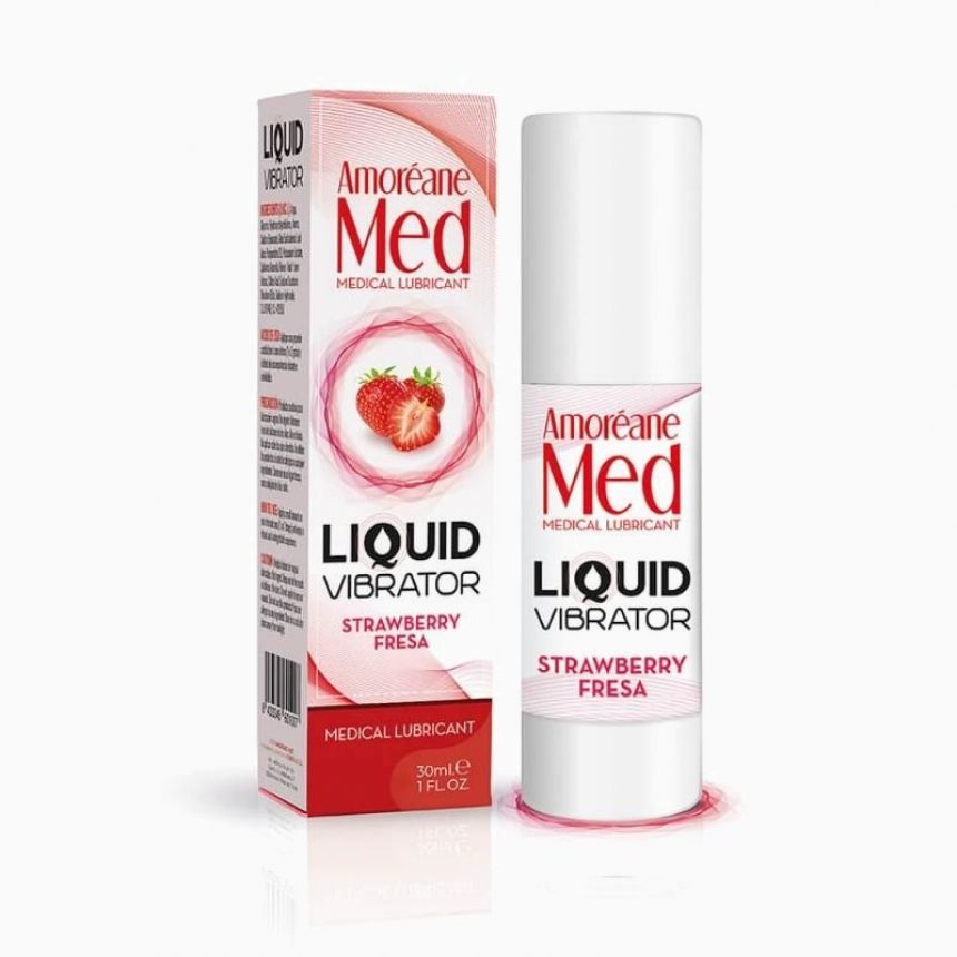 Лубрикант с эффектом вибрации Amoreane Med Liquid Vibrator Strawberry (30 мл) Лубрикант с эффектом вибрации Amoreane Med Liquid Vibrator Strawberry (30 мл)