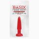 Анальна пробка BASIX, червоний, 9Х2, 5 см