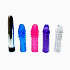 Набор из вибратора и 4 насадок "Sleeve Kit"