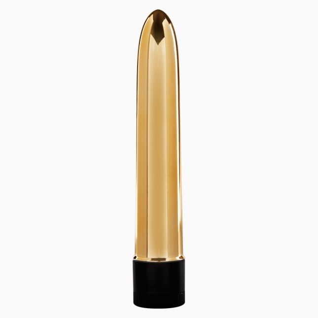 Вібратор пластиковий Retro Ultra Slimline Gold, 17х2, 5 см