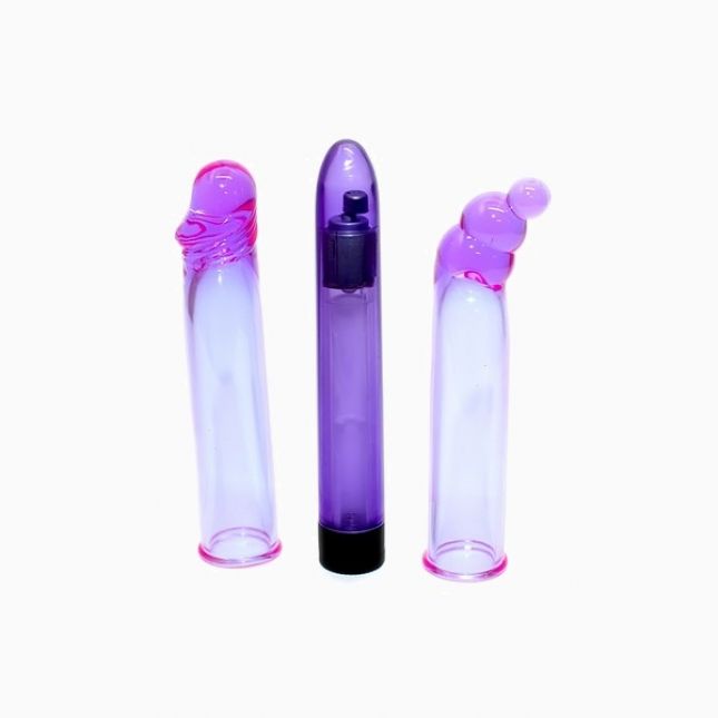 Вібратор з насадками Crystal Sleevz, 16Х3 см