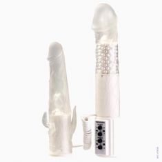 Программируемый двойной вибратор белого цвета