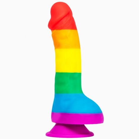 Фалоімітатор з мошонкою Pride Dildo Silicone Rainbow, 14,5х4 см