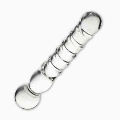 Подвійний фалоімітатор Glass Joystick Clear Glass Dildo, 20х3, 9 см