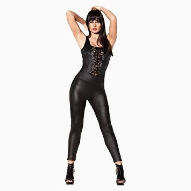 Сексуальний комбінезон Avanza Catsuit Wetlook Black