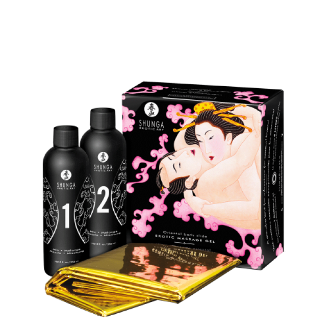 Набір для еротичного масажу Shunga Massage Gel Полуничне Шампанське