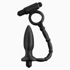 Анальна вібропробка з ерекційним кільцем Anal Fantasy Ass - Kicker with Cockring, 10,1х3, 1 см
