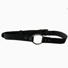 Кожанный кляп із сталевим кільцем "Royal BDSM"