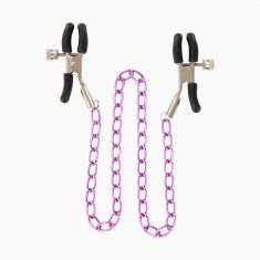 Металлические зажимы для сосков с розовой цепочкой Stimulating Nipple Chain Metal