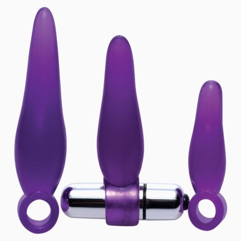 Анальний стимулятор Fanny Fiddlers 3 Piece Finger Rimmer Set with Vibrating Bullet