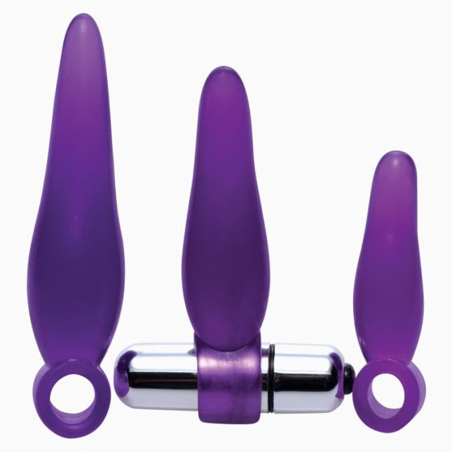 Анальний стимулятор Fanny Fiddlers 3 Piece Finger Rimmer Set with Vibrating Bullet