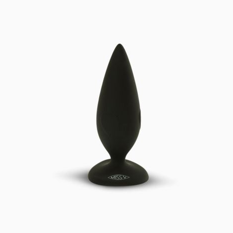 Силіконова анальна пробка Miss V - Heartbreaker Velvet Black, 9,5х3, 1 см